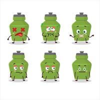 vert boisson bouteille dessin animé personnage avec Nan expression vecteur