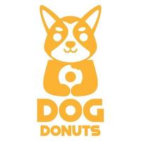 moderne mascotte plat conception Facile minimaliste mignonne chien Donut logo icône conception modèle vecteur avec moderne illustration concept style pour café, boulangerie boutique, restaurant, badge, emblème et étiquette