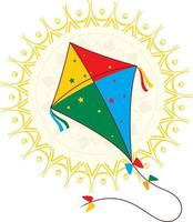 Créatif coloré cerf-volant icône avec suvo noboborsho Bangla Nouveau année vecteur