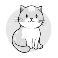 coloration page contour de dessin animé duveteux mignonne chat. coloration livre page pour les enfants. vecteur