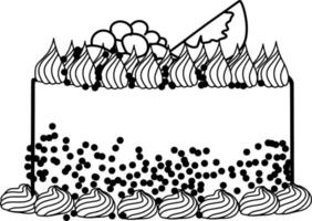 délicieux gâteau esquisser vecteur