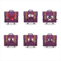 violet valise dessin animé personnage avec Nan expression vecteur
