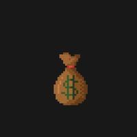 argent sac dans pixel art style vecteur