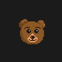 ours tête dans pixel art style vecteur