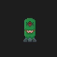 une monstre dans pixel art style vecteur