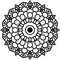 luxe mandala avec noir et blanc arabesque modèle fleur décoration ornement vecteur