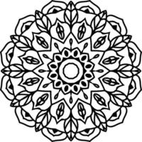 luxe mandala avec noir et blanc arabesque modèle fleur décoration ornement vecteur