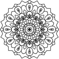 luxe mandala avec noir et blanc arabesque modèle fleur décoration ornement vecteur