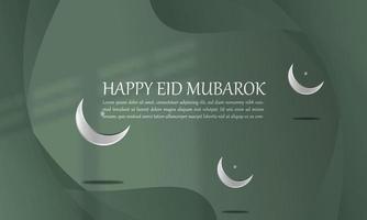 islamique Contexte avec eid mubarak vacances salutation carte avec vert ornement Marin vert Facile élégant attrayant eps dix vecteur