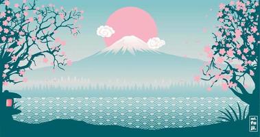 Mont Fuji dans le Matin illustration vecteur