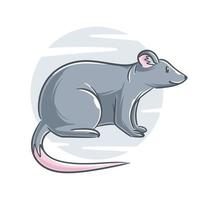 vecteur main tiré rat dessin animé personnage