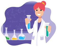 Illustration de scientifique féminin vecteur