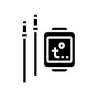 thermomètre fumeur glyphe icône vecteur illustration