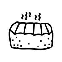 fromage fumé ligne icône vecteur illustration
