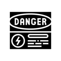 danger électricité glyphe icône vecteur illustration