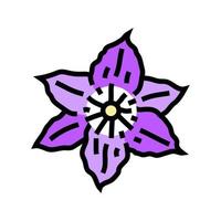 clématite fleur printemps Couleur icône vecteur illustration