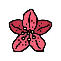 rhododendron fleur printemps Couleur icône vecteur illustration