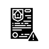 maison tremblement de terre accident Assurance glyphe icône vecteur illustration