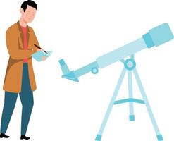 le garçon des stands par le télescope. vecteur