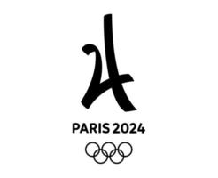Paris 2024 olympique Jeux officiel symbole logo noir abstrait conception vecteur illustration