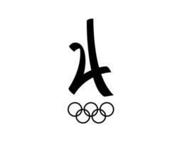 Paris 2024 olympique Jeux symbole officiel logo noir abstrait conception vecteur illustration