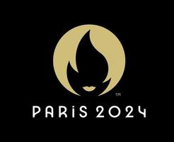 Paris 2024 logo officiel olympique Jeux symbole abstrait conception vecteur illustration avec noir Contexte