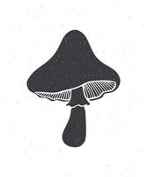 silhouette de comestible champignon. vecteur illustration. clipart pour emballage, menus, panneaux de signalisation, vitrines, textile, vêtements, salutation cartes. isolé blanc Contexte