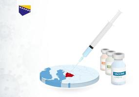 vaccination dans Bosnie et herzégovine avec différent type de covid-19 vaccin. concept avec le vaccin injection dans le carte de Bosnie et herzégovine. vecteur