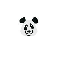 Panda ours tête illustration dans minimaliste Coupe style isolé sur blanc vecteur