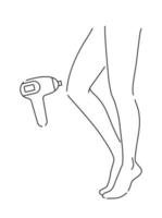 magnifique femelle lisse jambes. laser et la cire épilation. cheveux suppression. linéaire logo minimaliste style. beauté corps se soucier concept. vecteur conception illustration.