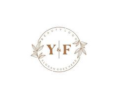 initiale yf des lettres magnifique floral féminin modifiable premade monoline logo adapté pour spa salon peau cheveux beauté boutique et cosmétique entreprise. vecteur