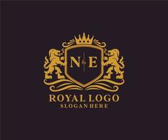 modèle de logo de luxe royal lion initial n lettre en art vectoriel pour restaurant, royauté, boutique, café, hôtel, héraldique, bijoux, mode et autres illustrations vectorielles.