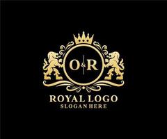 modèle de logo de luxe royal lion initial ou lettre dans l'art vectoriel pour le restaurant, la royauté, la boutique, le café, l'hôtel, l'héraldique, les bijoux, la mode et d'autres illustrations vectorielles.