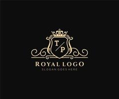 initiale tp lettre luxueux marque logo modèle, pour restaurant, royalties, boutique, café, hôtel, héraldique, bijoux, mode et autre vecteur illustration.