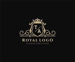 initiale ta lettre luxueux marque logo modèle, pour restaurant, royalties, boutique, café, hôtel, héraldique, bijoux, mode et autre vecteur illustration.