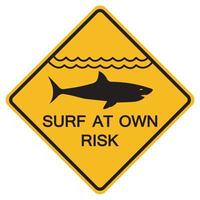 panneaux d'avertissement surfez à vos risques et périls sur fond blanc vecteur