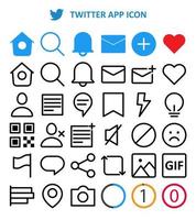 Twitter app icône symbole ensemble pack pour graphique conception vecteur