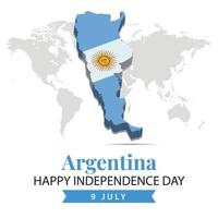Argentine indépendance jour, 3d le rendu Argentine indépendance journée illustration avec 3d carte et drapeau couleurs thème vecteur