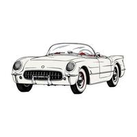 ancien américain classique sport voitures illustration vecteur ligne art