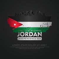 Jordan indépendance journée salutation carte modèle vecteur