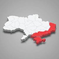 3d politique carte de Ukraine avec les frontières vecteur