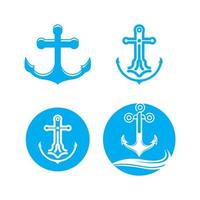 ancre logo icône bateau navire Marin marine vecteur