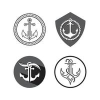 ancre logo icône bateau navire Marin marine vecteur