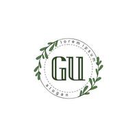 gu initiale beauté floral logo modèle vecteur