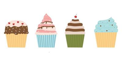 anniversaire gâteau dessin animé illustration. griffonnage gâteau, petit gâteau pour une content anniversaire fête vecteur
