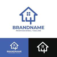 nombre 4 Accueil logo, adapté pour tout affaires en relation à loger, réel domaine, construction, intérieur avec nombre 4. vecteur