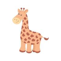 mignonne peu girafe dans dessin animé style. africain jungle animal. girafe modèle pour impression sur tissu, emballage papier, fond d'écran, bébé chambre, bébé douche carte, salutation carte, des gamins tee-shirts, porter. vecteur