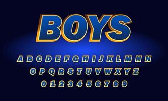 alphabet de police de garçons vecteur
