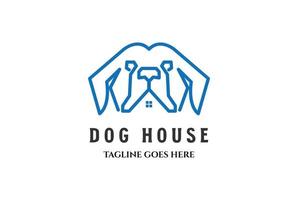 Facile minimaliste géométrique chien maison logo conception vecteur