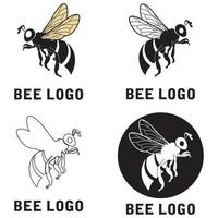 icône de conception d'illustrations de logo d'abeille vecteur